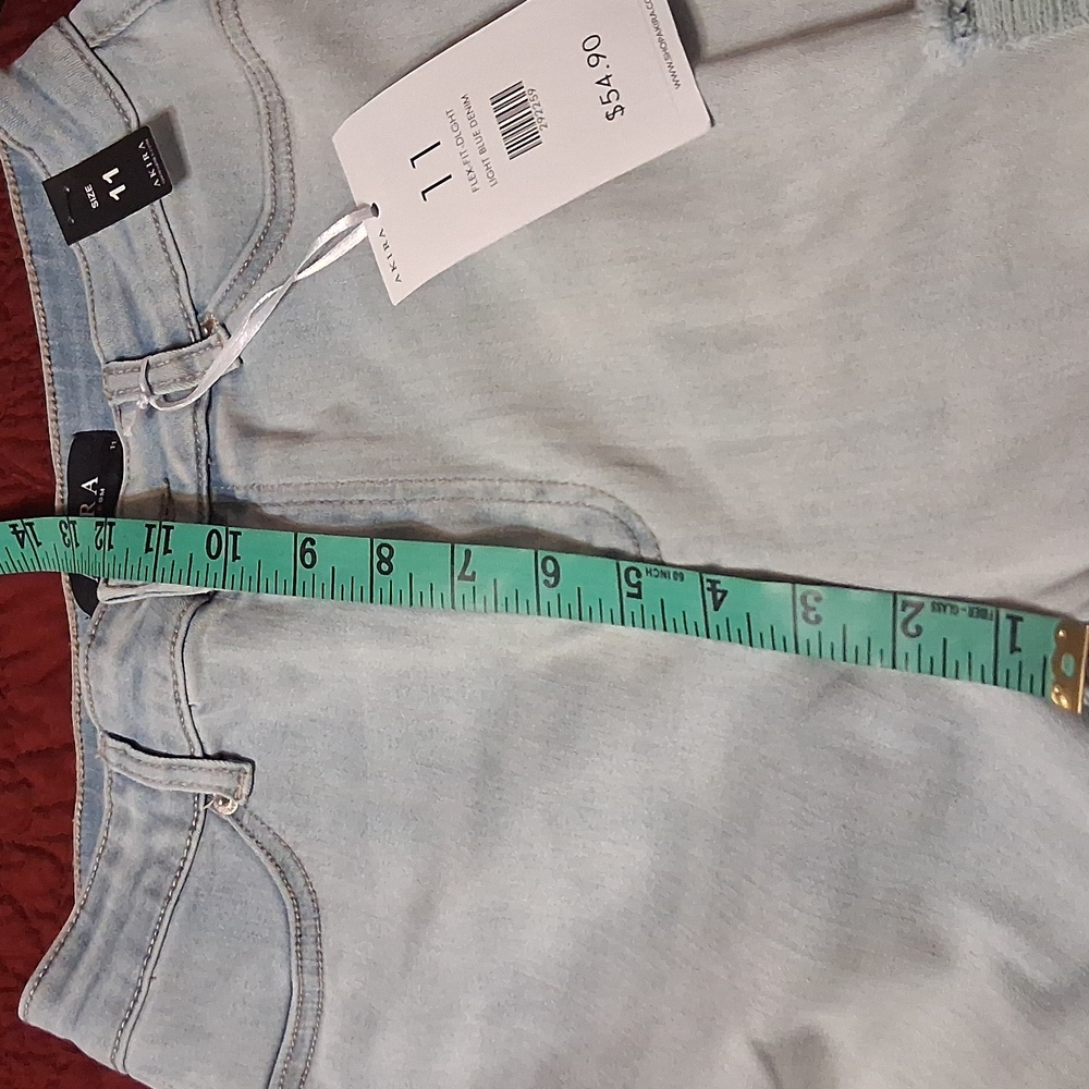 AKIRA Light Blue Flex-Fit Skinny Jeans High-Rise Stretch - Picture 5 of 13